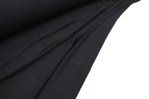 Black Mini Rib Transparent Light Weight Sweater Knit Fabric Designer Fabric by the yard